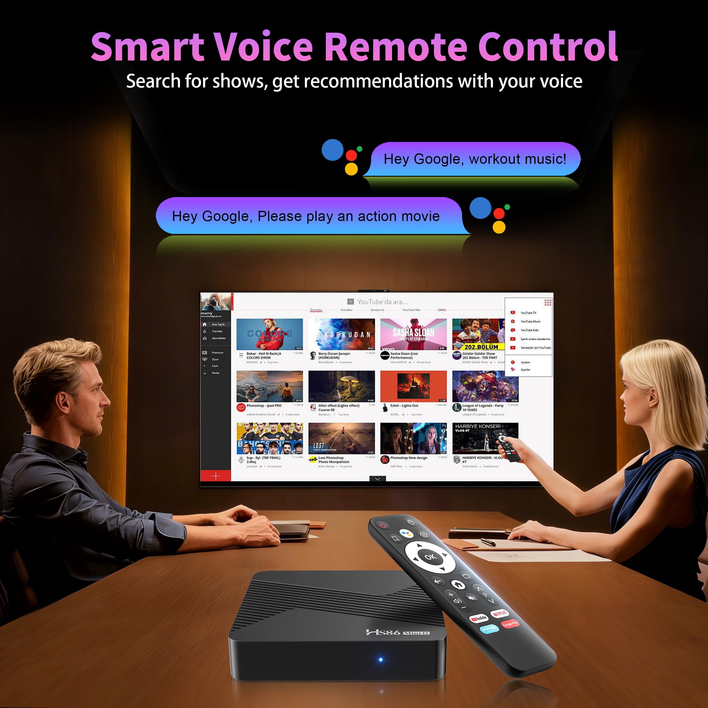 Smart TV Box Android 14.0 4K@60FPS, 2026 Última Android Box RK3528 RAM 4G ROM 32G WiFi6 Enternet 10/100M Bluetooth 5.0 USB 3.0 Compatible con 3D HD HDR10+ Internet TV Box Smart Media Streaming Player