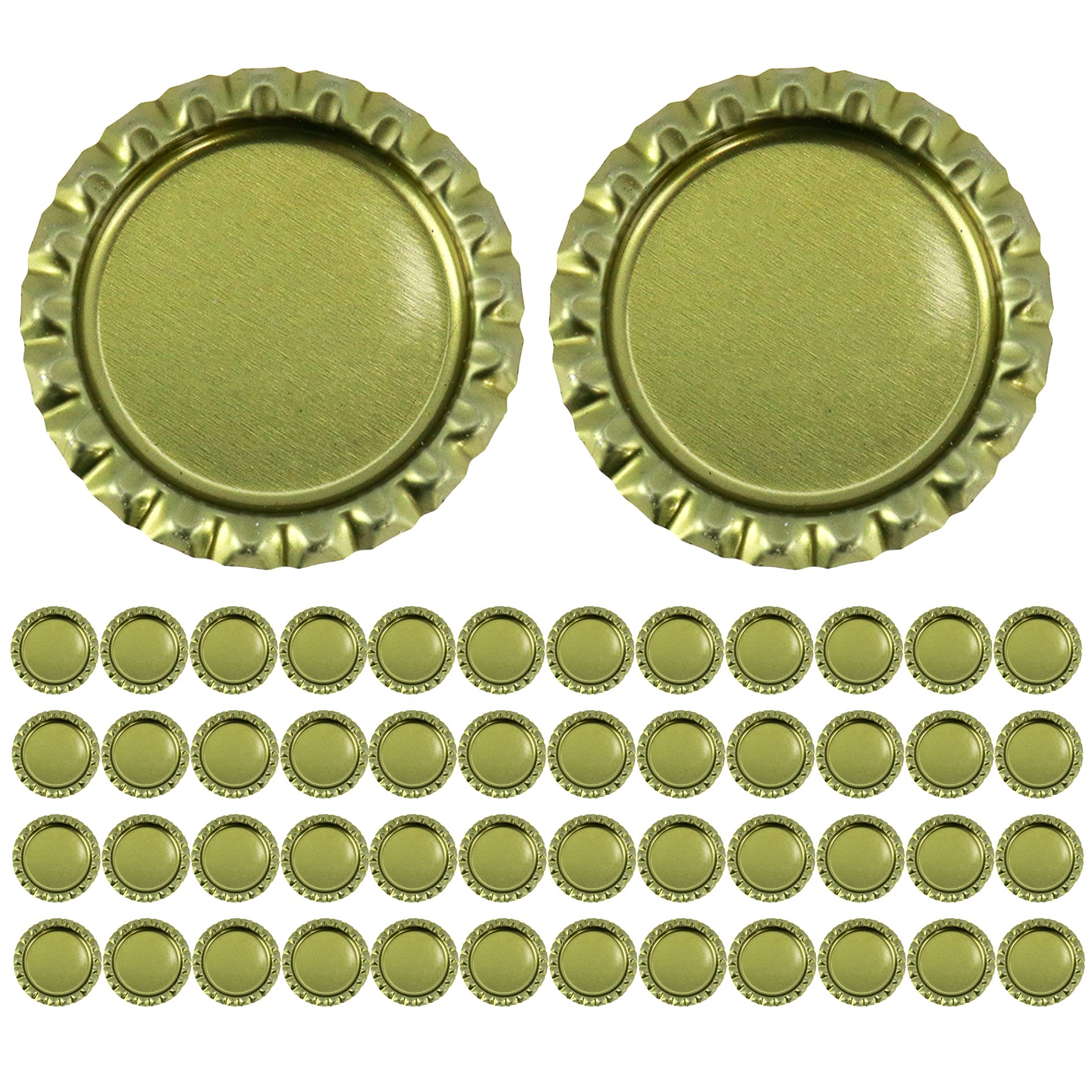 Meprotal 50pcs Bottle Caps Flat Decorative Bottle Cap Craft Bottle Stickers 25mm Split Rings for Hair Bows, DIY Craft, Jewelry Making (Gold)