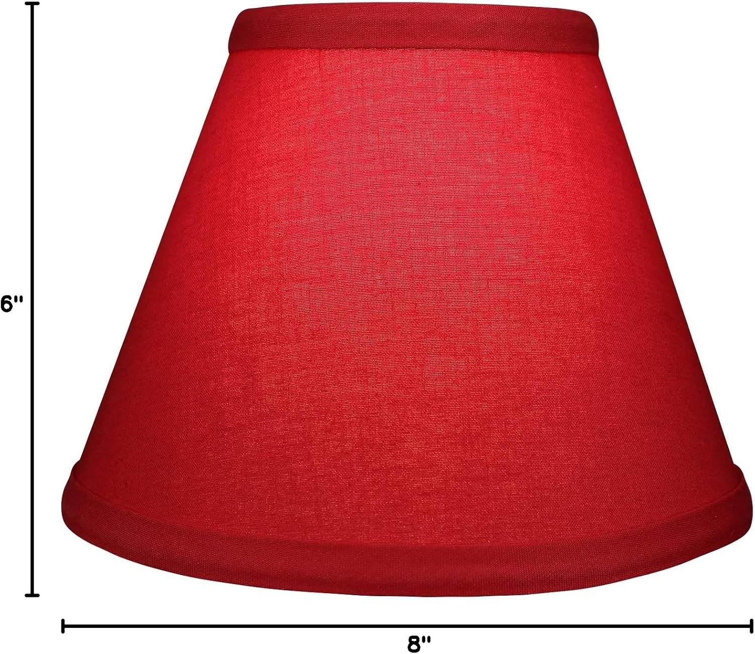 FenchelShades.com Lampshade 4" Top Diameter x 8" Bottom Diameter x 6" Slant Height with Clip-On Attachment for Standard Edison-Style Lightbulb (Linen Rich Red)