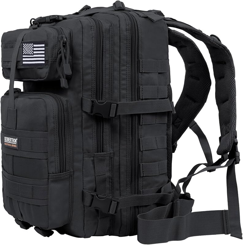 Seibertron Mochila para moto Bolsa para motocicleta Paquete para deportes al aire libre Negro 37L