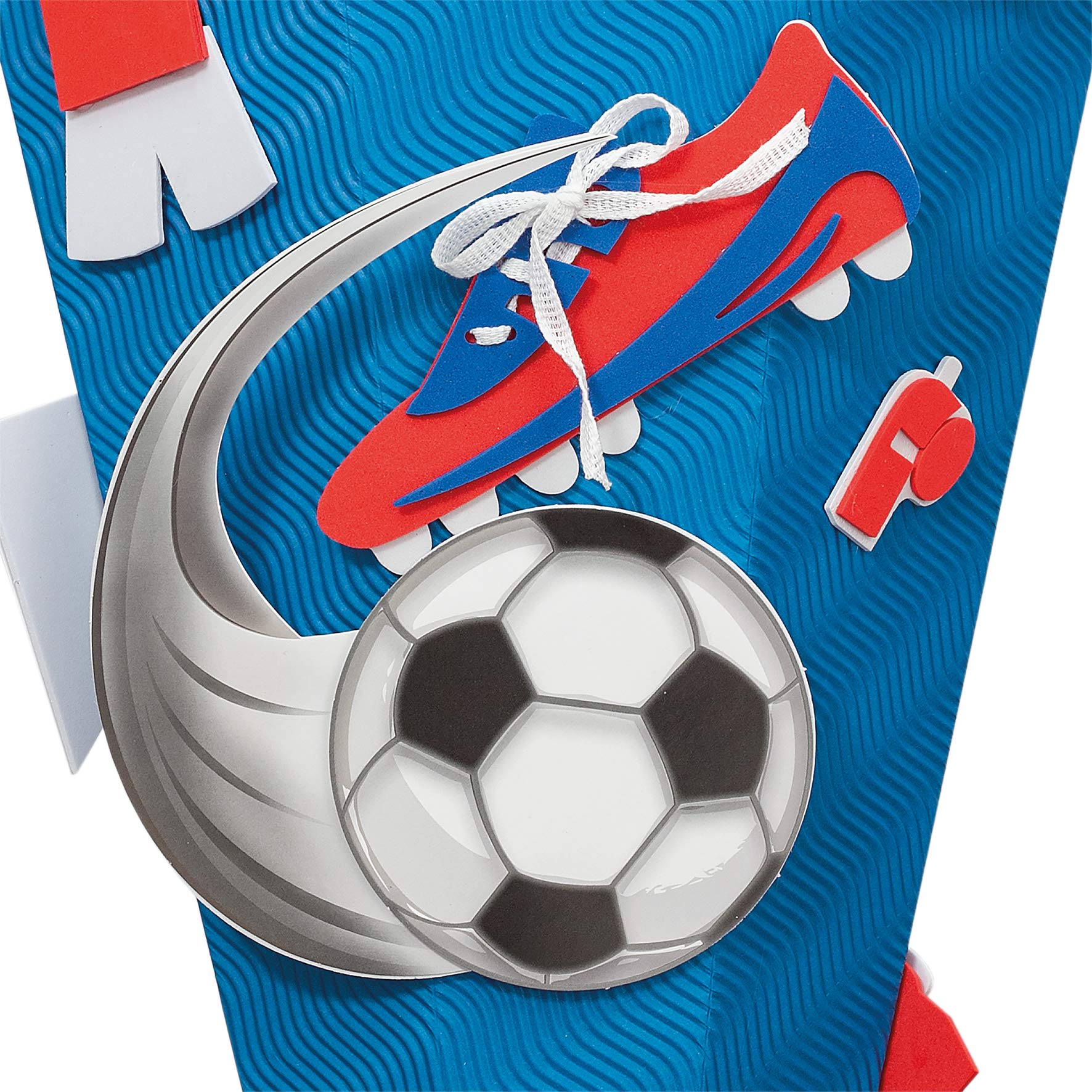 ROTH Schultüten-Bastelset Soccer rot 68cm 6-eckig Rot(h)-Spitze Kreppverschluss