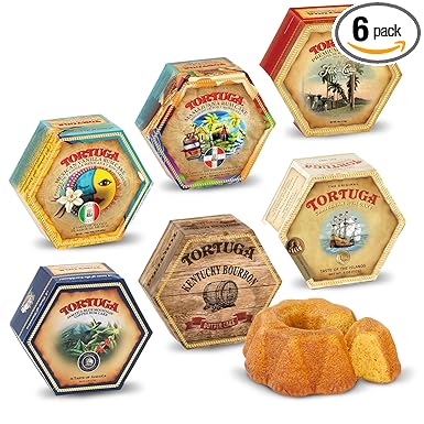 TORTUGA Provenance Rum Cake Variety Pack – 4 oz. - 6 Pack - The Perfect Premium Gourmet Gift for Stocking Stuffers, Gift Baskets, and Christmas Gifts - Great Mini Cakes for Delivery
