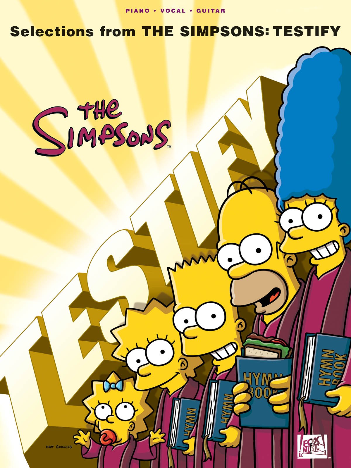 Selections from The Simpsons: Testify Piano, Vocal and Guitar Chords