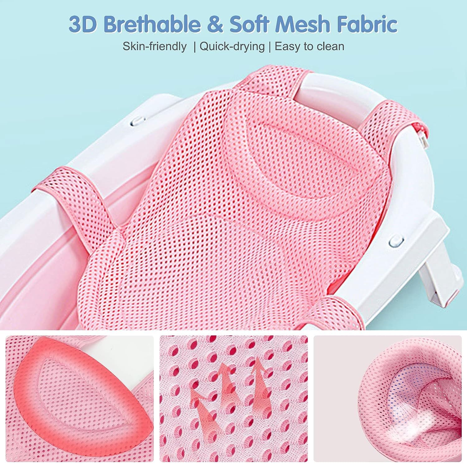 Red de Baño para Bebés,Cojín de Baño Recién Nacido,Almohadilla de Suspensión para Baño de Bebé,Cojín de Baño para Bebés,Red de Soporte para Bañera