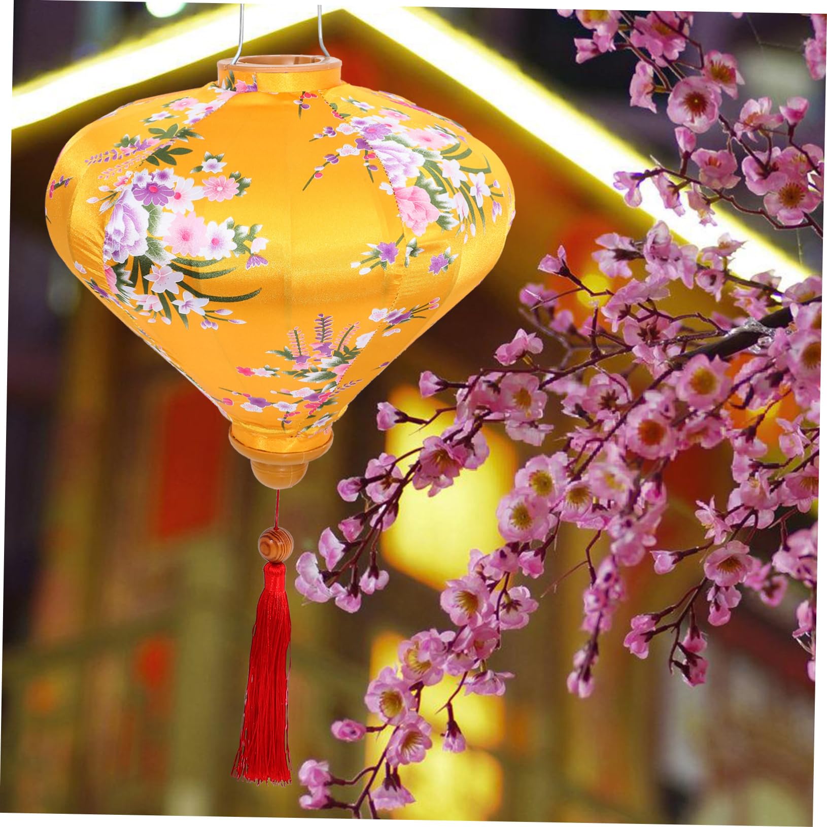 Vietnamesische Laterne Gelb Outdoor HäNgelaterne Aus Tuch Mit Quasten FüR Hochzeit Garten Und Festliche Dekoration Asiatisches Laternendekor