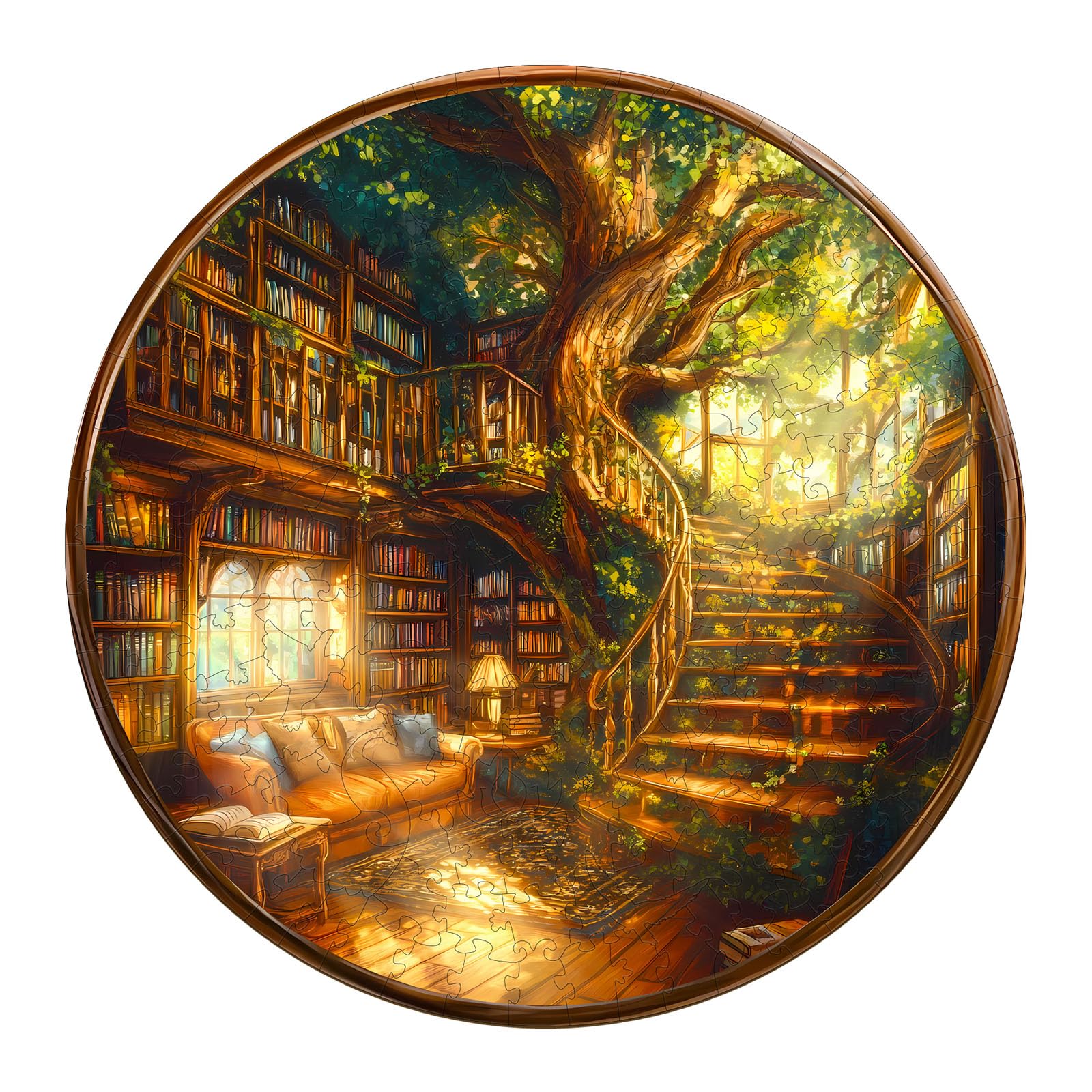 CHARMIBLE Holzpuzzle Erwachsene, Holzpuzzle Buchhandlung 300 Teile | Holz Puzzle Erwachsene,Puzzle Holz Tierform,Unregelmäßige Einzigartige Puzzleteile,Geschenke für Familie Freunde ab 14 Jahre