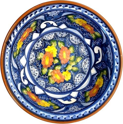 Miniatura 9 de Cuenco de cerámica portuguesa pintado a mano hecho a mano (amarillo y azul)