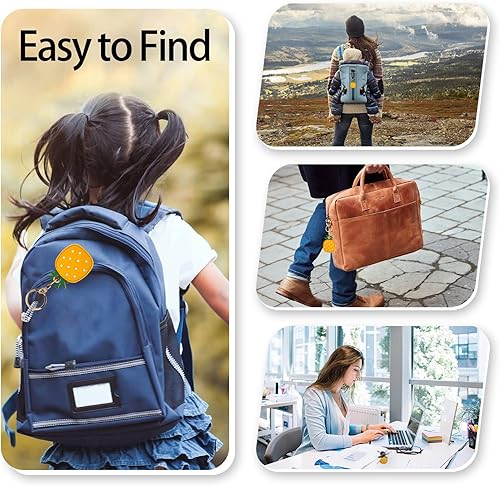 Miniatura 6 de Funda de cuero compatible con Apple AirTag, rastreador de llavero GPS Airtag con llavero, cubierta protectora antiarañazos para AirTag