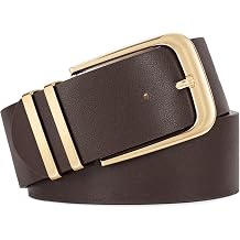WERFORU Women Wide Leather Belt Women Fashion Wide Belt for Dresses Jeans Ladies Fashion Thick Waistbelt with Gold Buckle