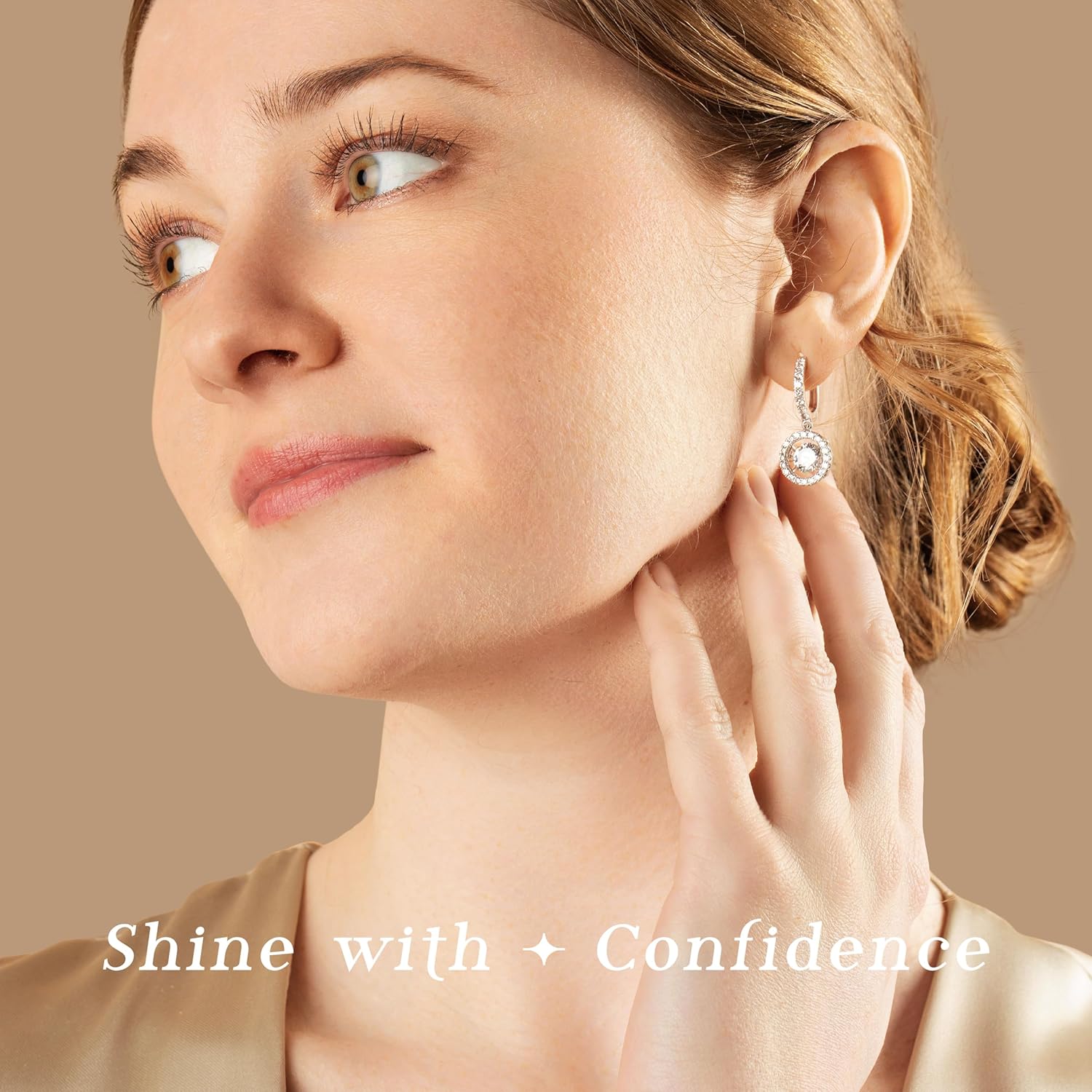 ARINZA Dangle Moissanite Earrings for Women, Sterling Silver Drop Hoop Dancing Diamond Earrings with 2 Carat (1ct Each), Jewelry Gift for Her, Wife, Girlfriend, Mom, Anniversary, Birthday, Christmas