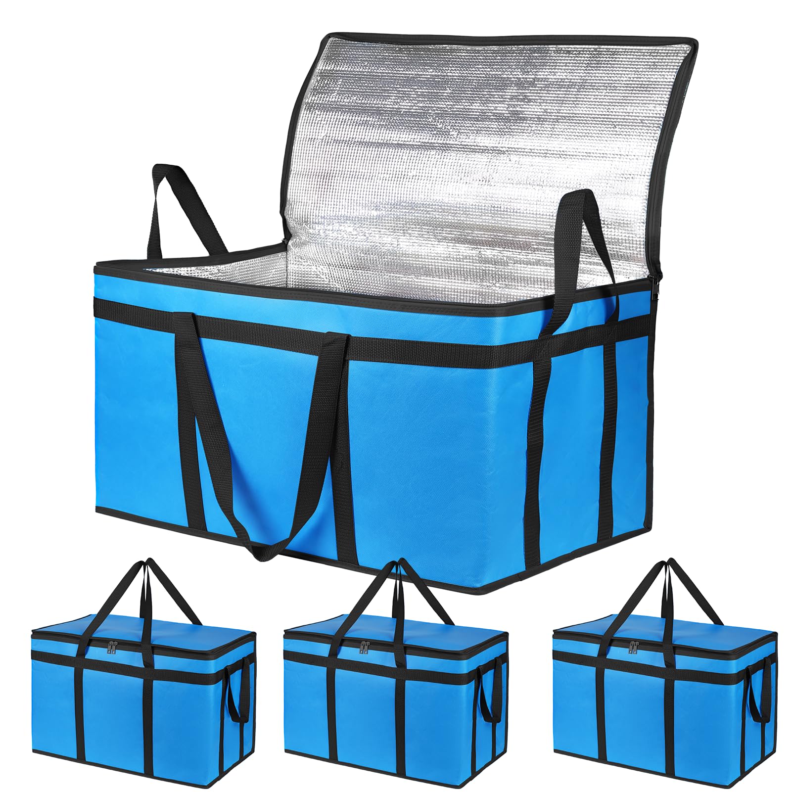 Bodaon 4-Pack Cooler Insulated Food Delivery Bag, Rideshare Delivery Bag, XXX-Large Thermal Bags for Catering/Hot Pizza, Travel/Camping/Picnic/Grocery