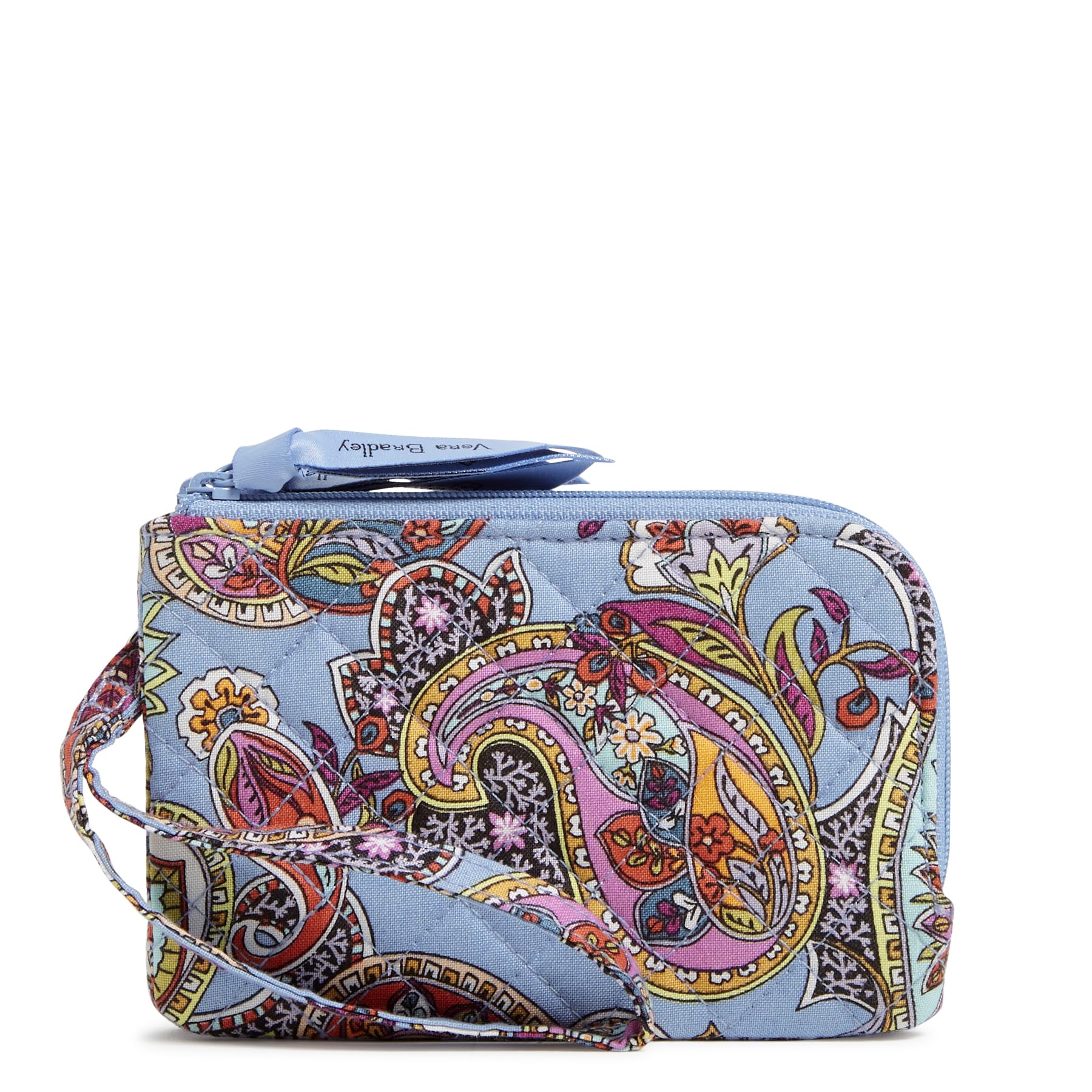 Vera Bradley Women's Cotton Double Zip ID Case Wallet with RFID Protection, Provence Paisley, One Size