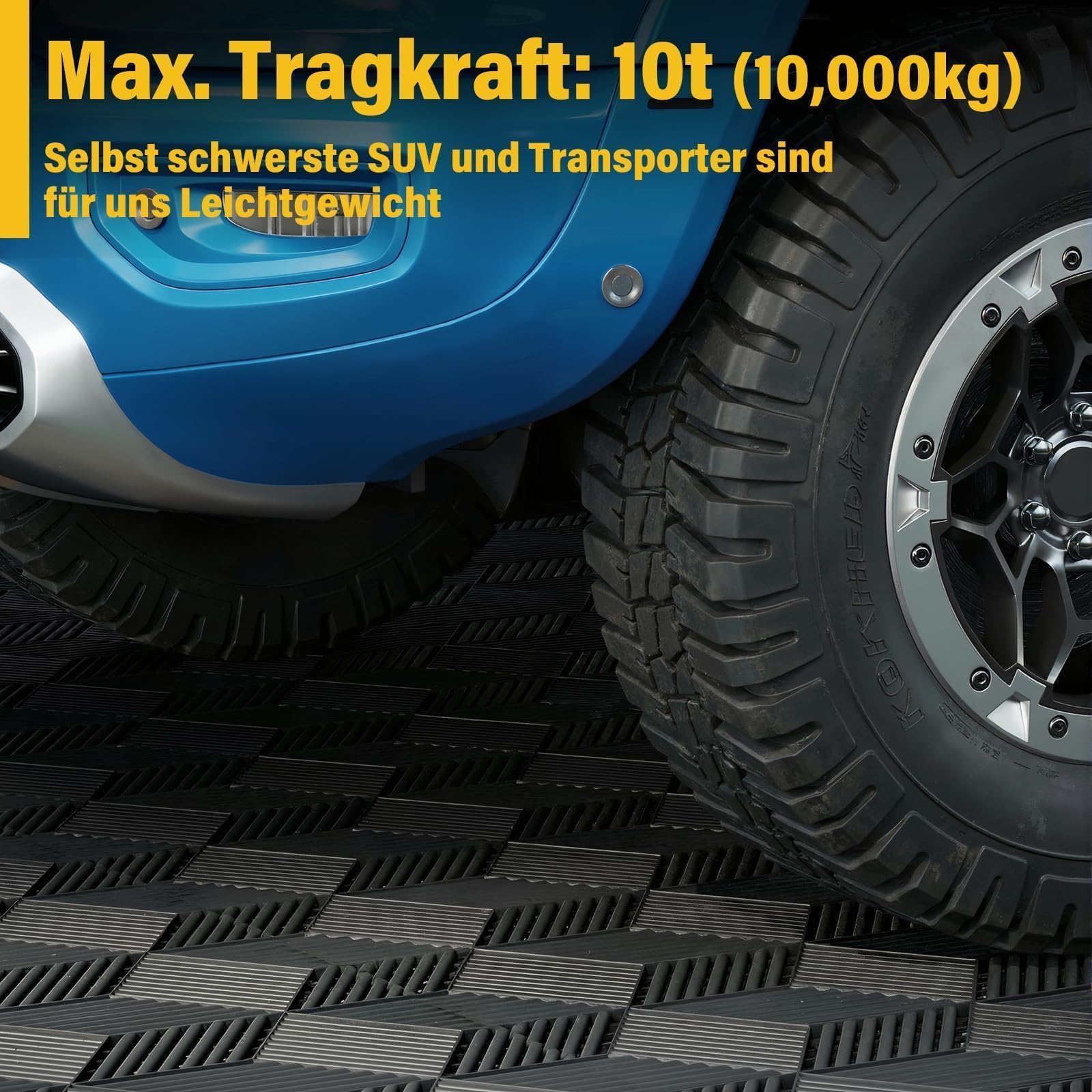 jxgzyy 30 Stück Garagenboden Fliesen, 40x40 cm Klicksystem Ineinandergreifende Garagenboden, 10,000 kg Belastbarkeit Garagen Drainagematte für Garagen, Keller, Schwimmbäder, Schwarz