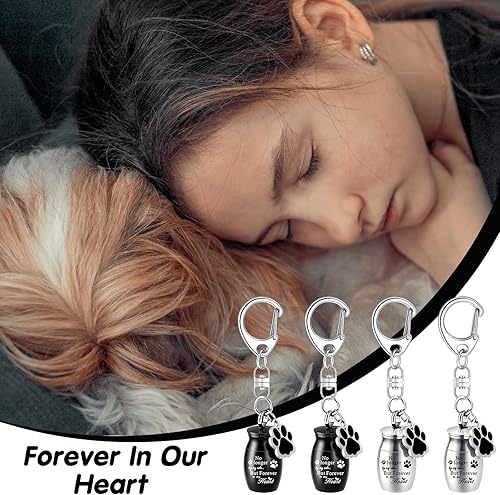 Miniatura 7 de Sasylvia Llavero de urna para mascotas, llavero para cenizas de mascotas, joyería de cremación de recuerdo de perros, joyería de acero inoxidable,