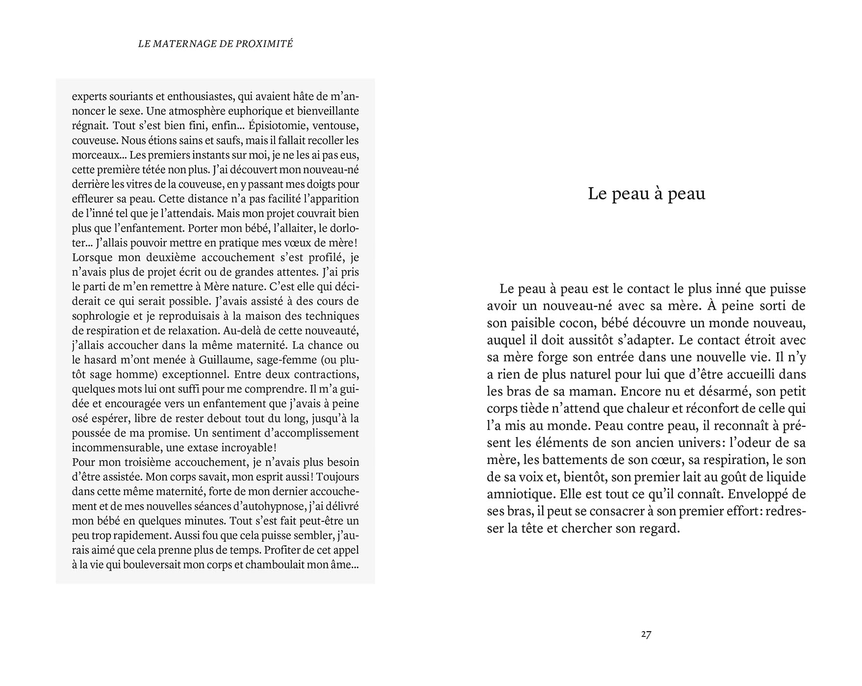 Le Maternage de proximité