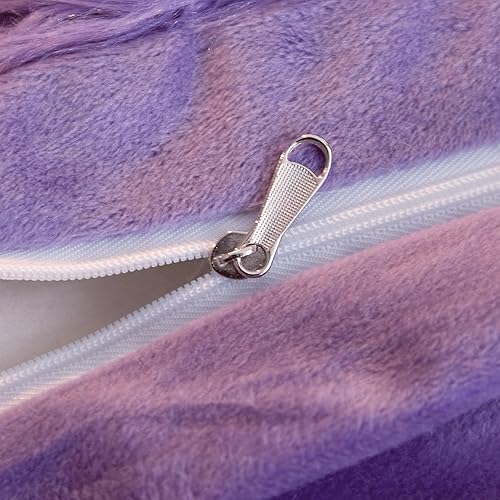 Miniatura 8 de Juego de Funda de Edredón Peluda Morada Twin, Juego de Ropa de Cama Twin de Piel Sintética Morada para Niñas de 2 Piezas (1 Funda de Edredón Suave +