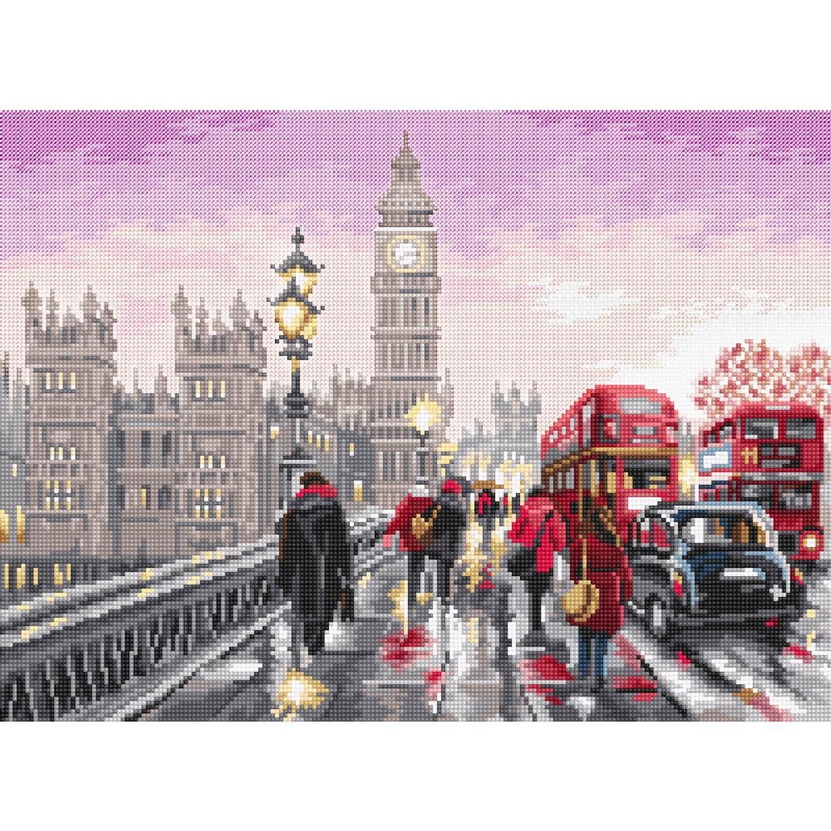 Point de croix compté Letistitch Westminster kit complet motif pont