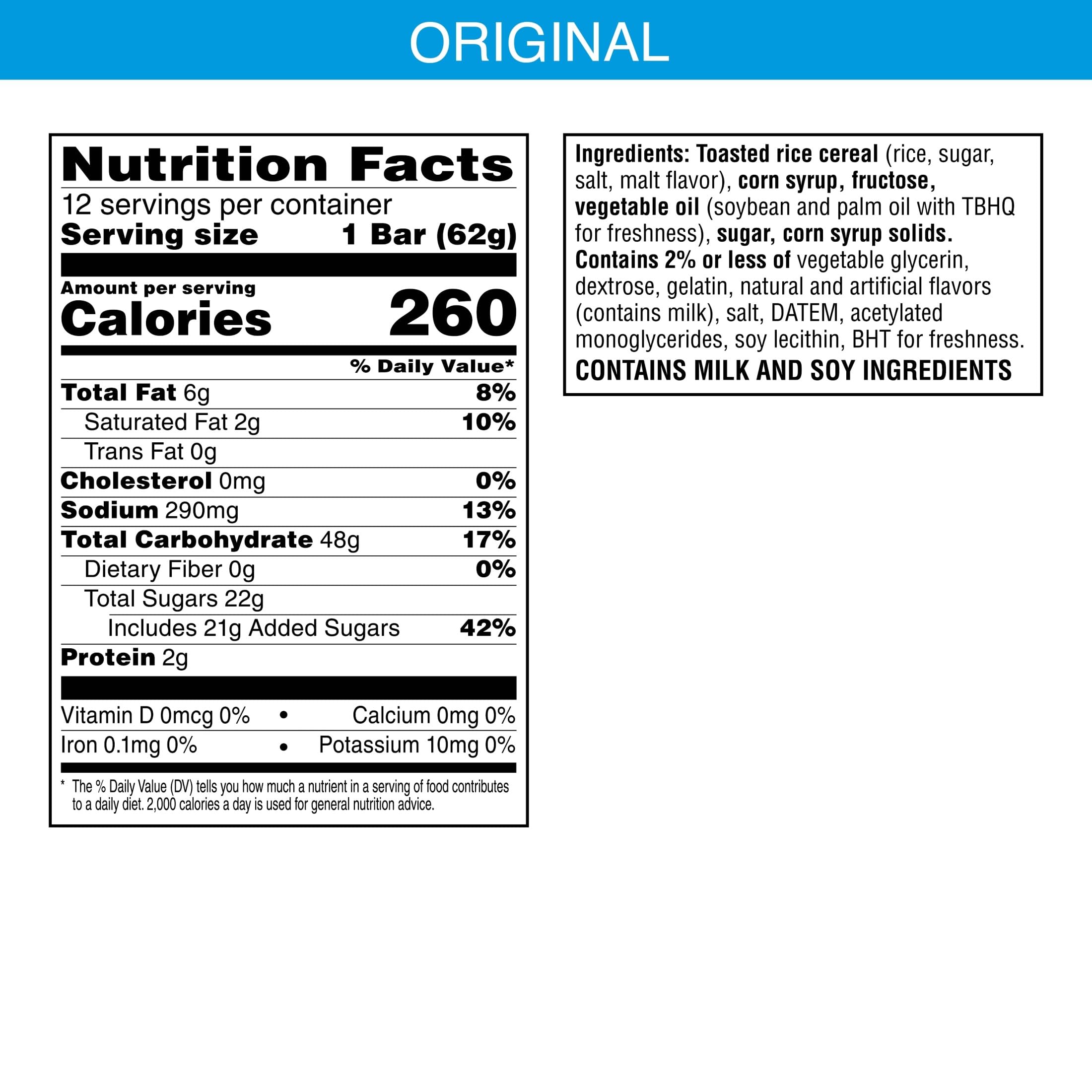 Rice Krispies Treats Mega Bars Duże bary z przekąskami Marshmallow, przekąski dla dzieci, oryginalne, pudełko 750 ml (12 batonów)