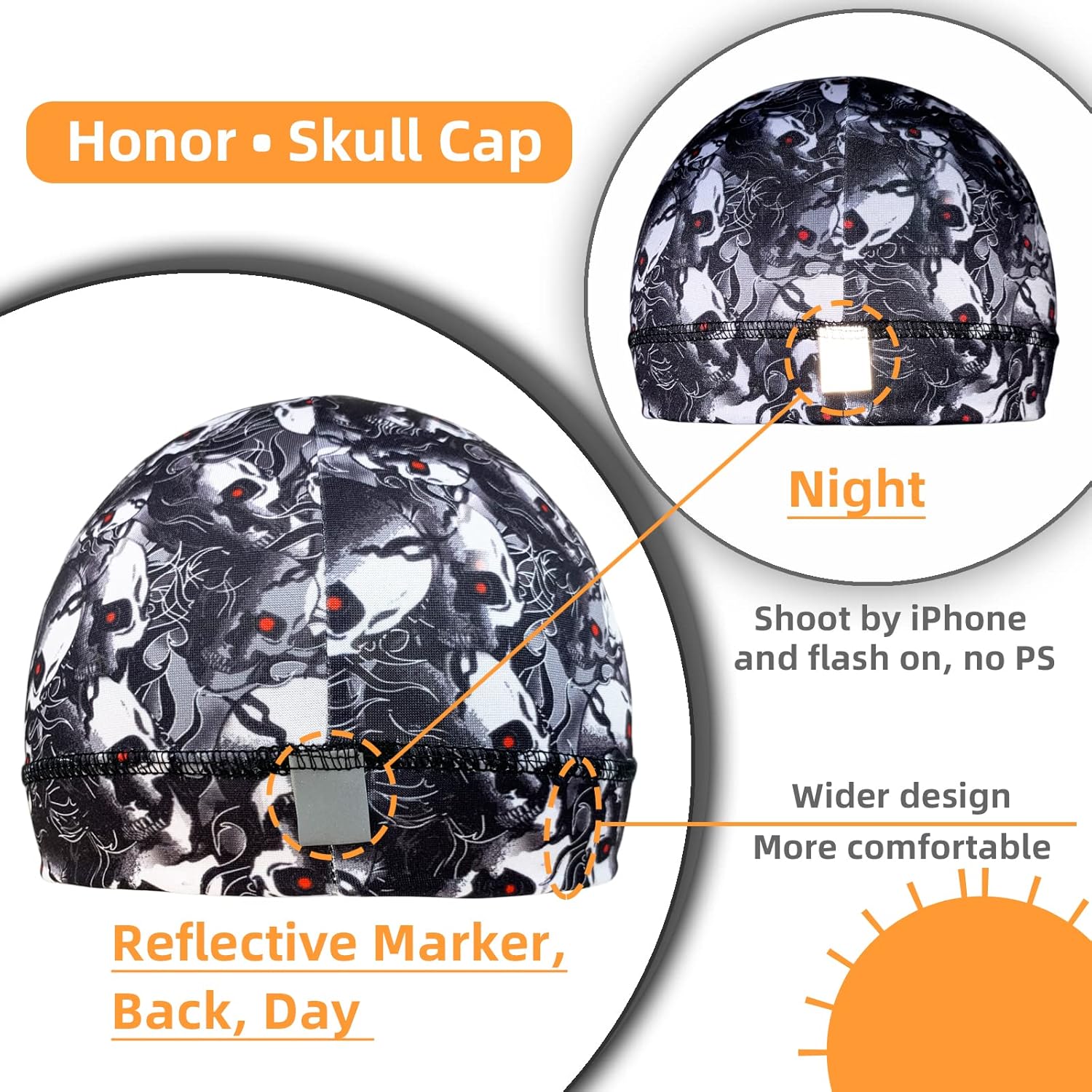 6 Pcs Skull Cap Sweat Wicking Helmet Liner Breathable Cycling Beanie Running Sports Hat Cooling Head Wraps for Men - Image 3