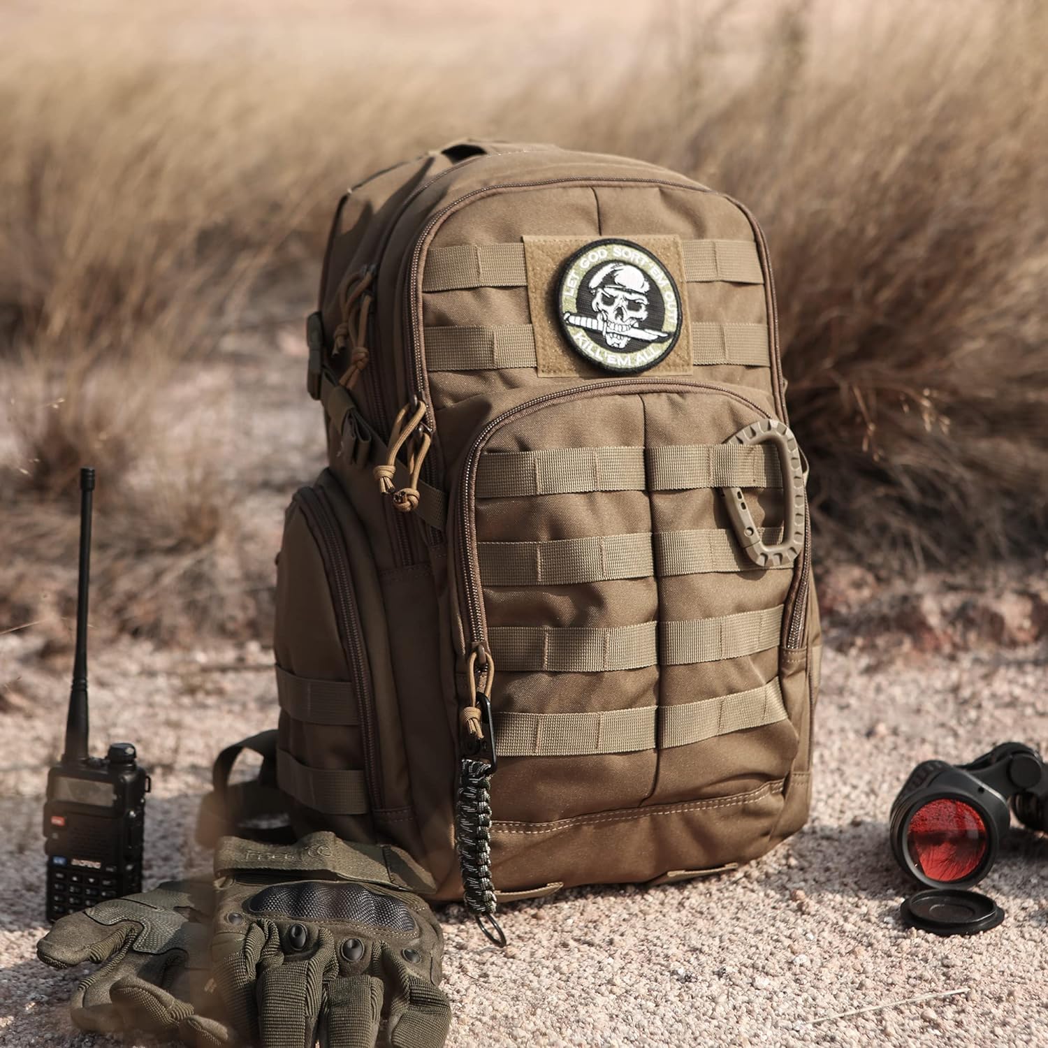 Mardingtop plecak taktyczny z systemem Molle, 25 l / 40 l, plecak wojskowy dla dorosłych, szturmowy plecak trekkingowy, na zewnątrz, na wędrówki, kemping, polowanie, podróż New Khaki-25l 25L