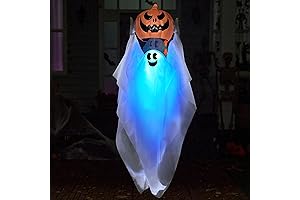 JOYIN 35" Halloween Decorations Outdoor Hanging Light Up Ghost