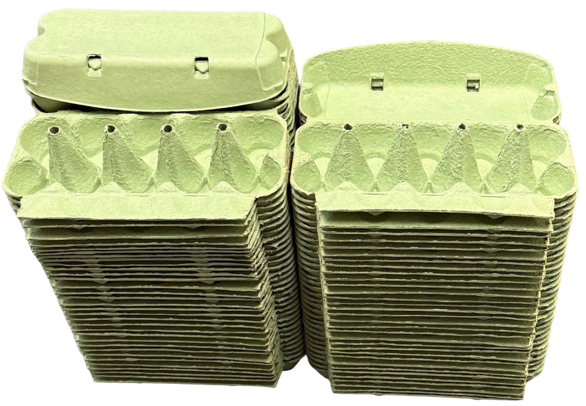 Eggcellent Cartons - 10 egg holder boxes recyclable coloured carton for medium to large eggs (Green, 100 Egg boxes)