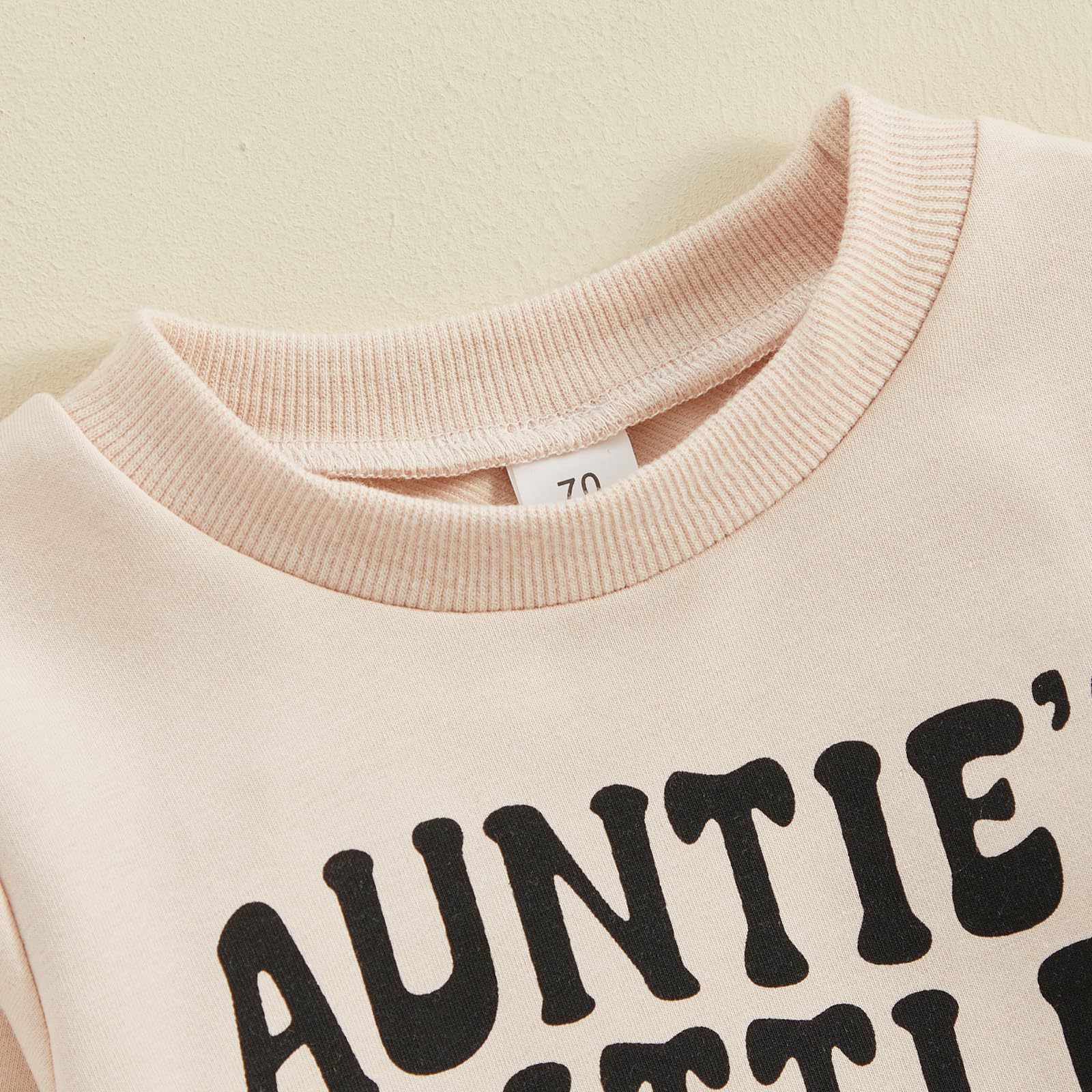 Kleinkind Baby Junge Mädchen Outfits Aunties Little Bestie Lustige Buchstaben Sweatshirt Pullover Langarm Tops Jogger Hosen Zweiteiliges Babykleidungsset