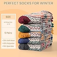 Vista 2 de Clothirily Wool Socks for Women, Vintage Womens Wool Socks, Winter Warm Boot Sock for Women Men, Thick Winter Cozy Sock