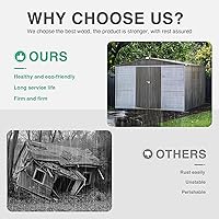 Vista 5 de Cobertizo de almacenamiento de madera para exteriores de 5 x 3 pies, cobertizo de herramientas de jardín con ventanas, cobertizo de almacenamiento