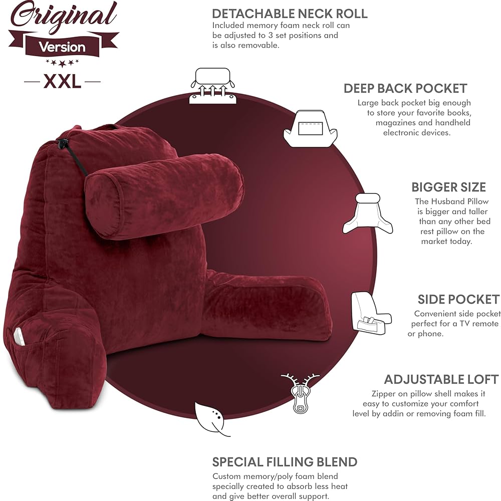 Amazon.com: Husband Pillow XXL – Reading Pillow Bed Chair