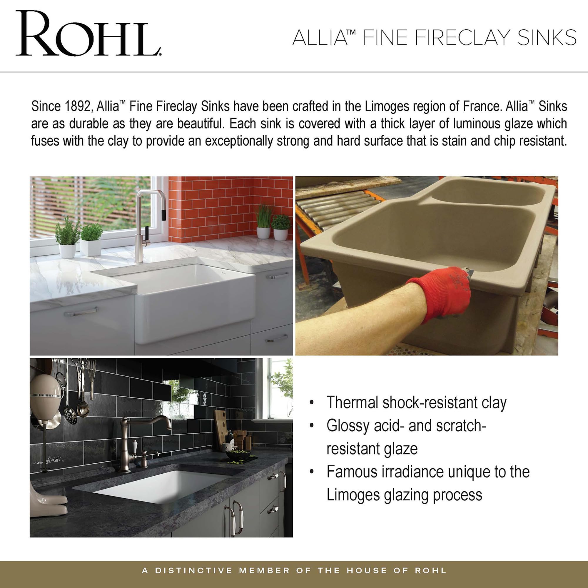 Rohl AL3620AF100 Allia 35-1/2-in Farmhouse Single Basin Fireclay