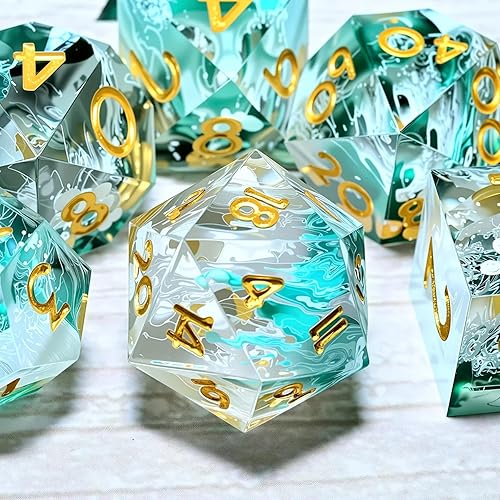 Miniatura 6 de Juego de dados de resina, juego de dados poliédricos DND de Calabozos y Dragones, adecuado para juegos de rol, RPG Explorer Magic The Gathering