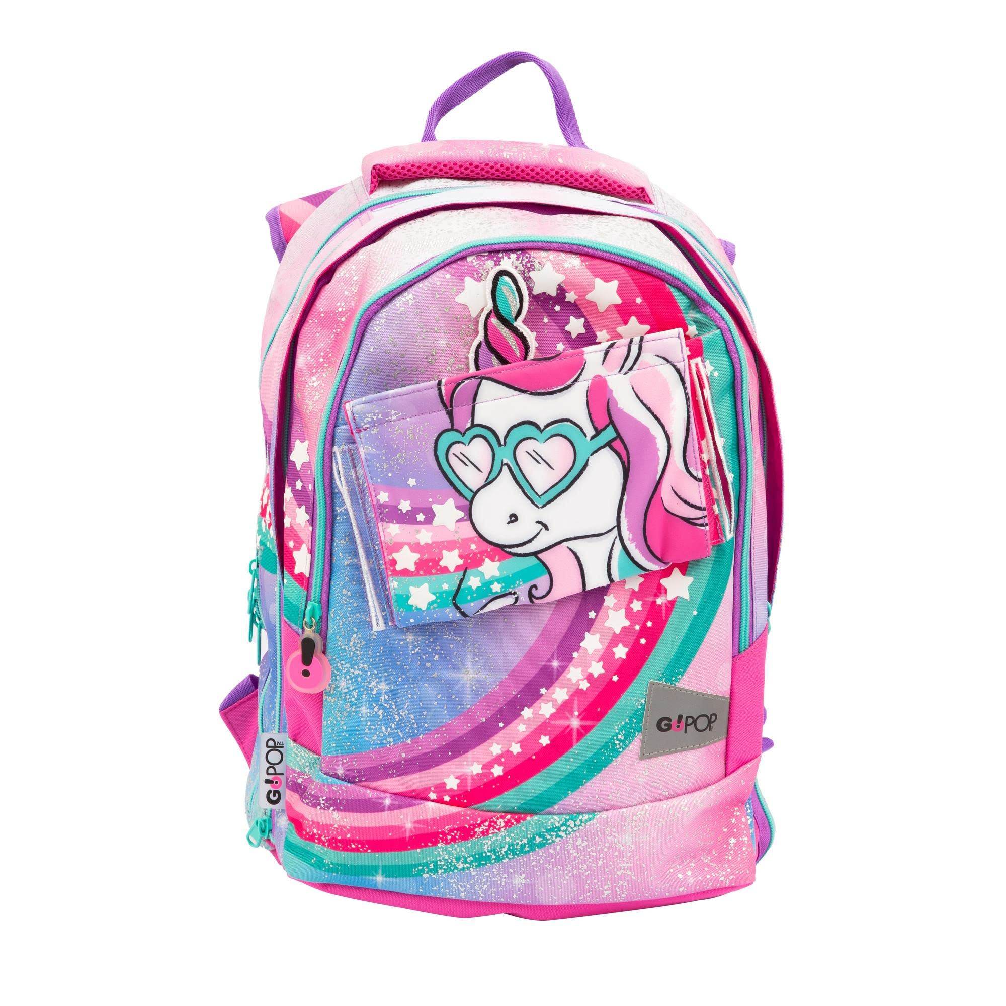 Giochi Preziosi Go Pop 23 Extendable Backpack Round Unicorn Model For Kids From 3 Years Old, Gg9Q2110, Precious Games, Pattern, dim. 31 x 43 x 17,5 (+9) cm litri 24/35, go pop