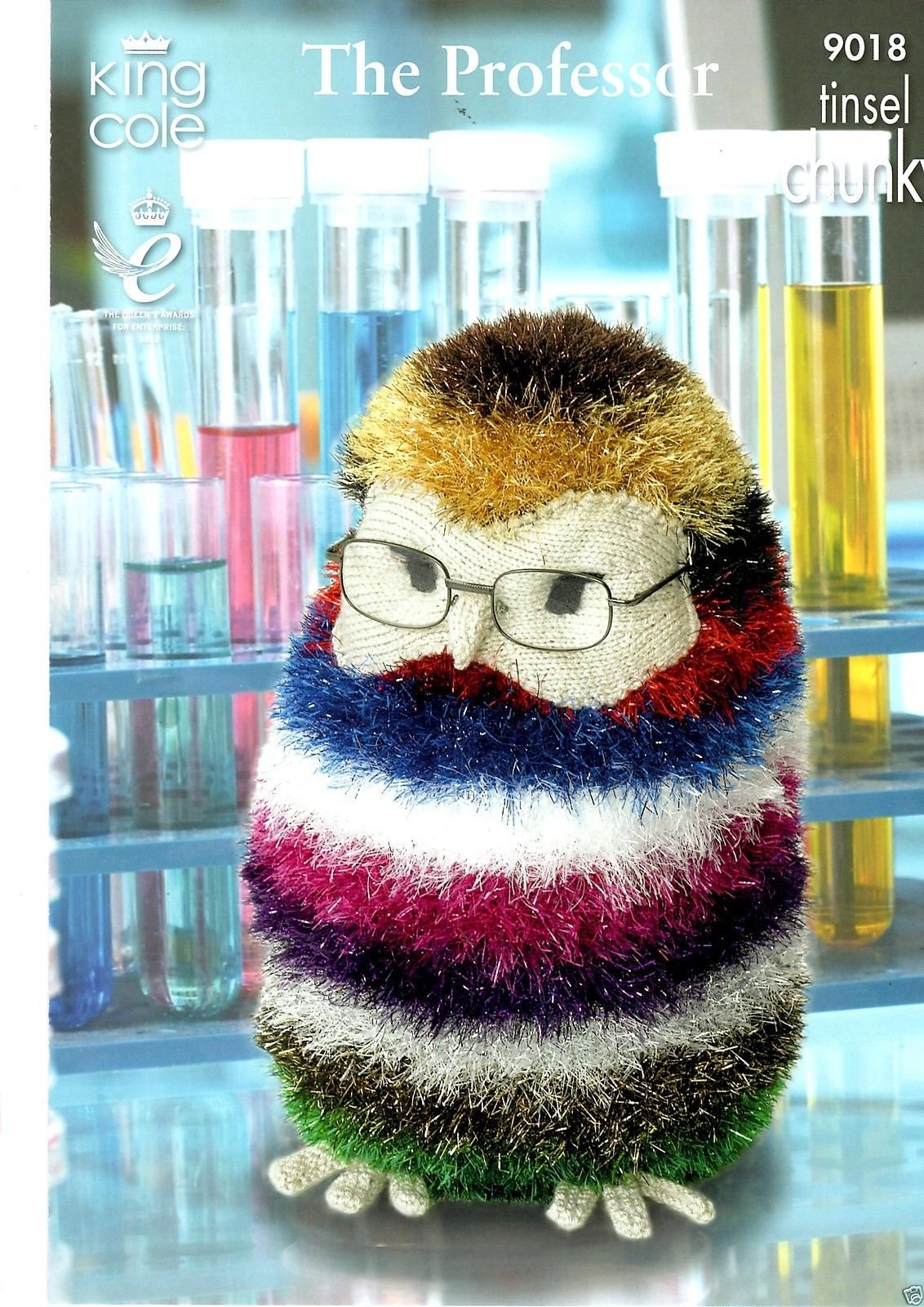 King Cole Tinsel Chunky Knitting Pattern Professor Owl and Mr Prickles - 9018