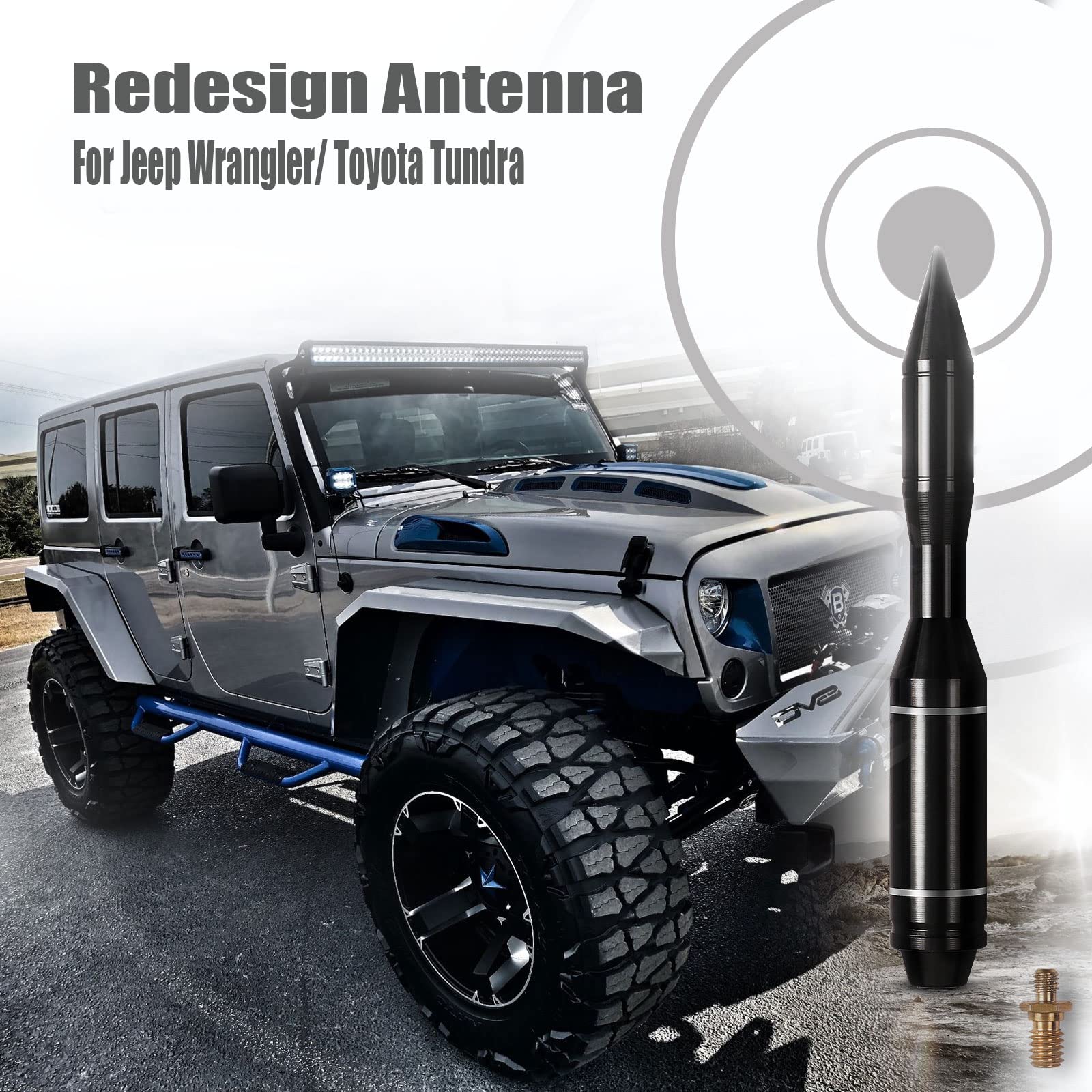 Radio Antenna Base Cover For Jeep Wrangler JK JL JLU JT ABS - Foto 11