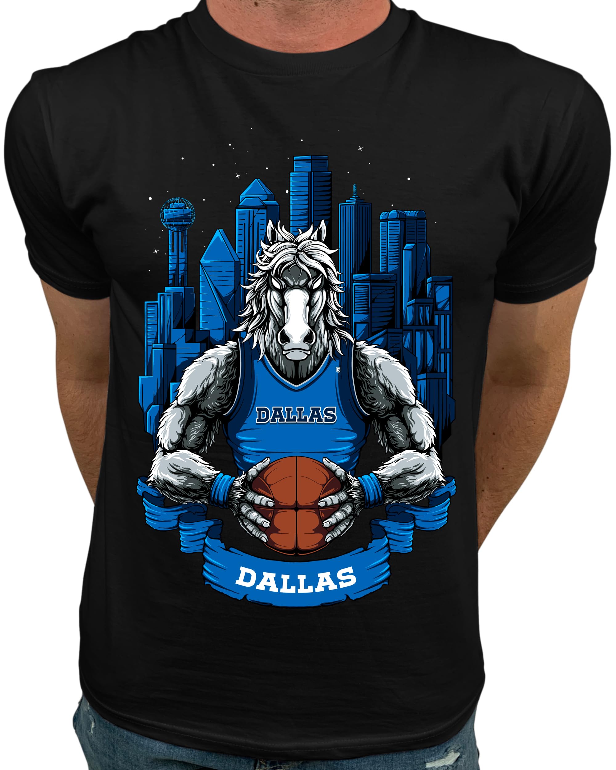 Dallas Basketball T-Shirt – Unisex Graphic Sports Tee - Blk 2XL