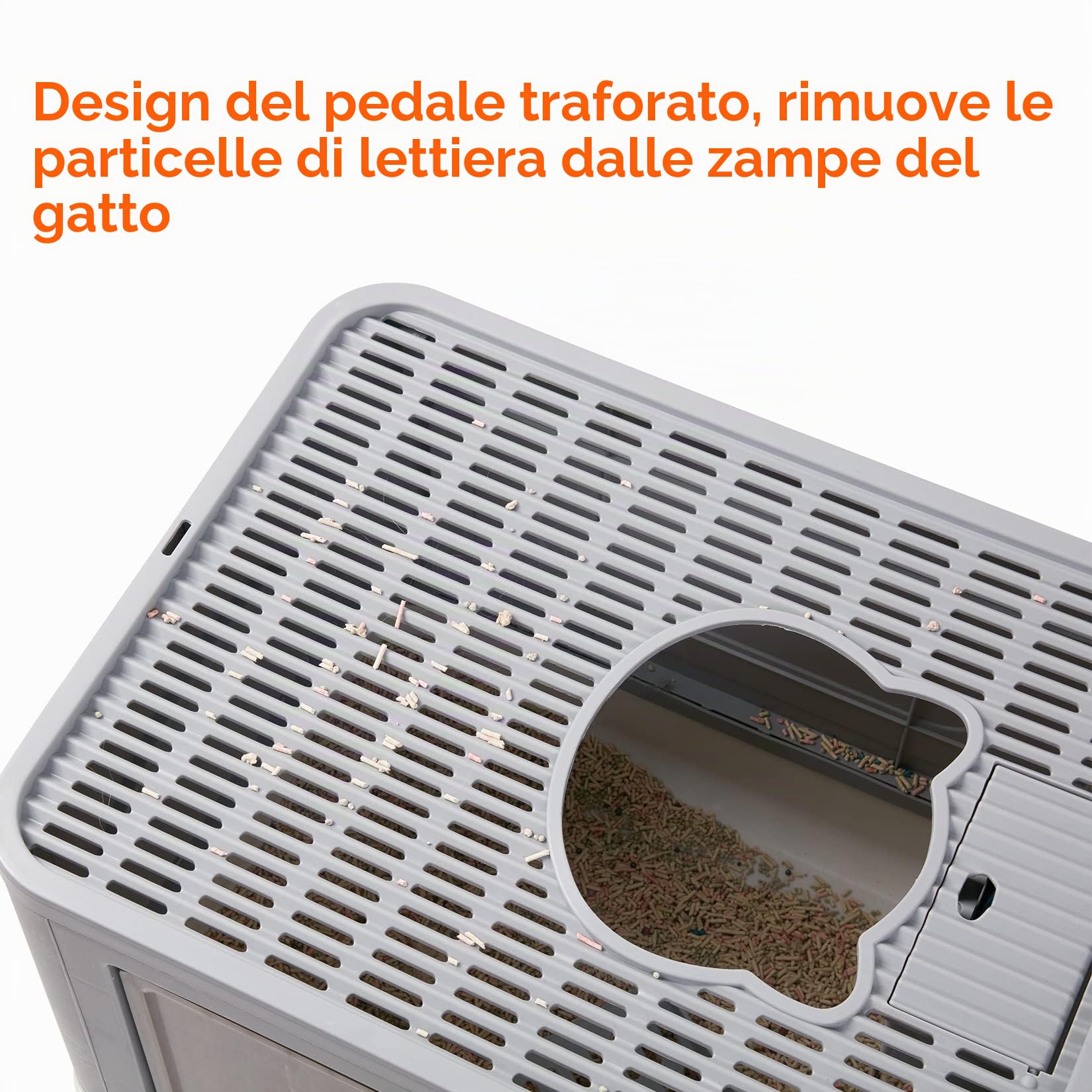 BingoPaw Lettiera Toilette Gatto Chiusa: Toilette per Gatti Grande Contenitori per lettiere Cassetta Igienica per Gatti Portatile con Spazzola Cardatore, Adatta per Gatti Fino a 10kg