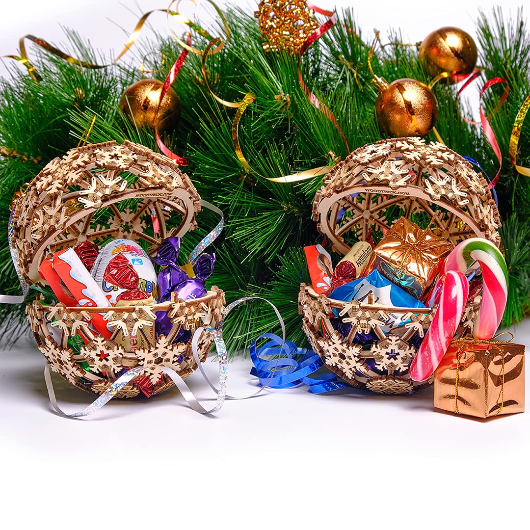 Wood Trick Christmas Ball Puzzle 3D de Madera para Adultos para Construir