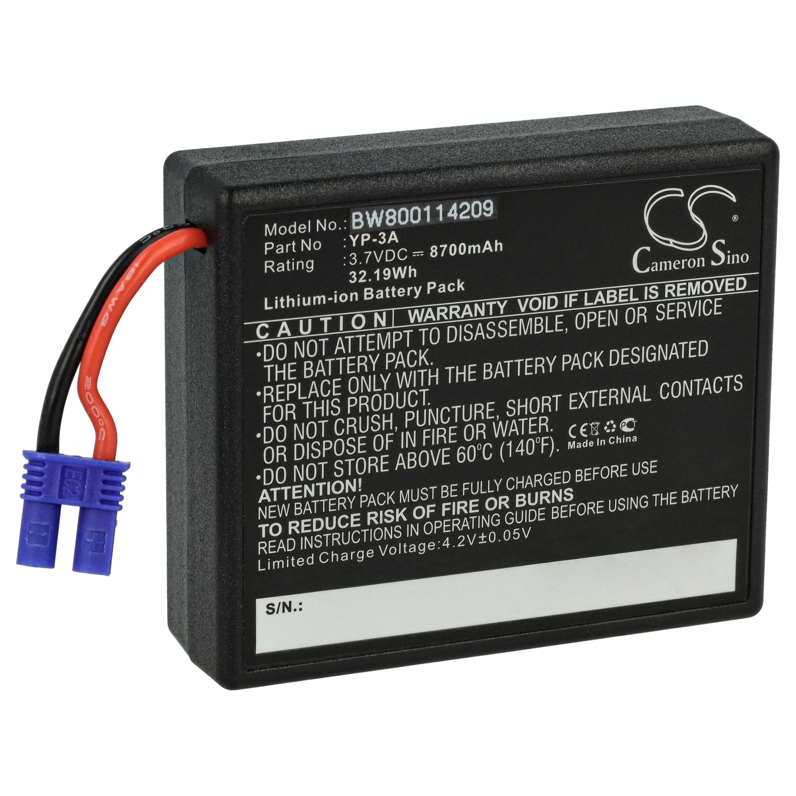 battery replacement yuneec st16f 58-000160 yp-3a 8700mah 37v li-ion