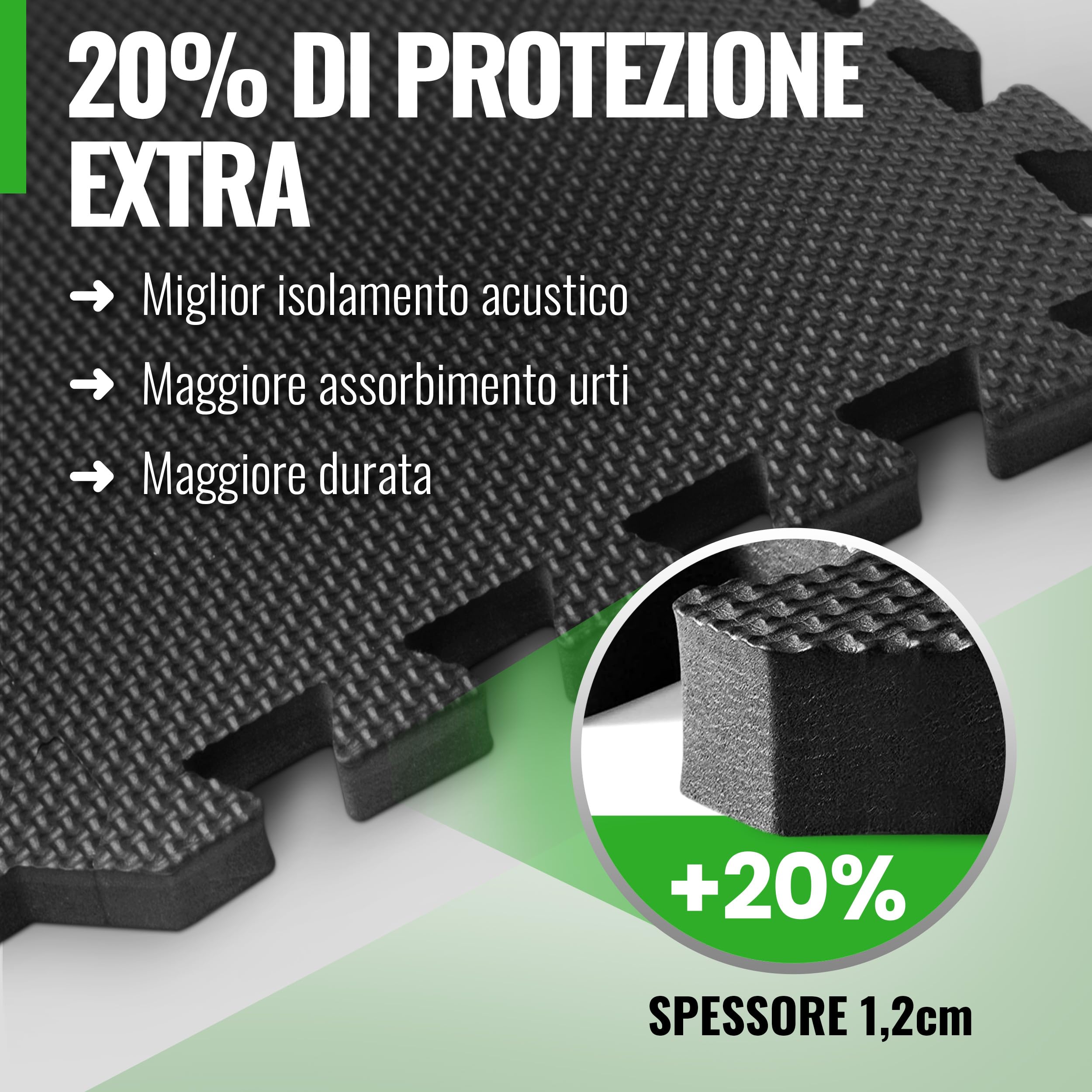 Tappeto Palestra 20 Pezzi Tappetino Fitness Da Ginnastica A Puzzle Eva Paviento Protettivo - Foto 6