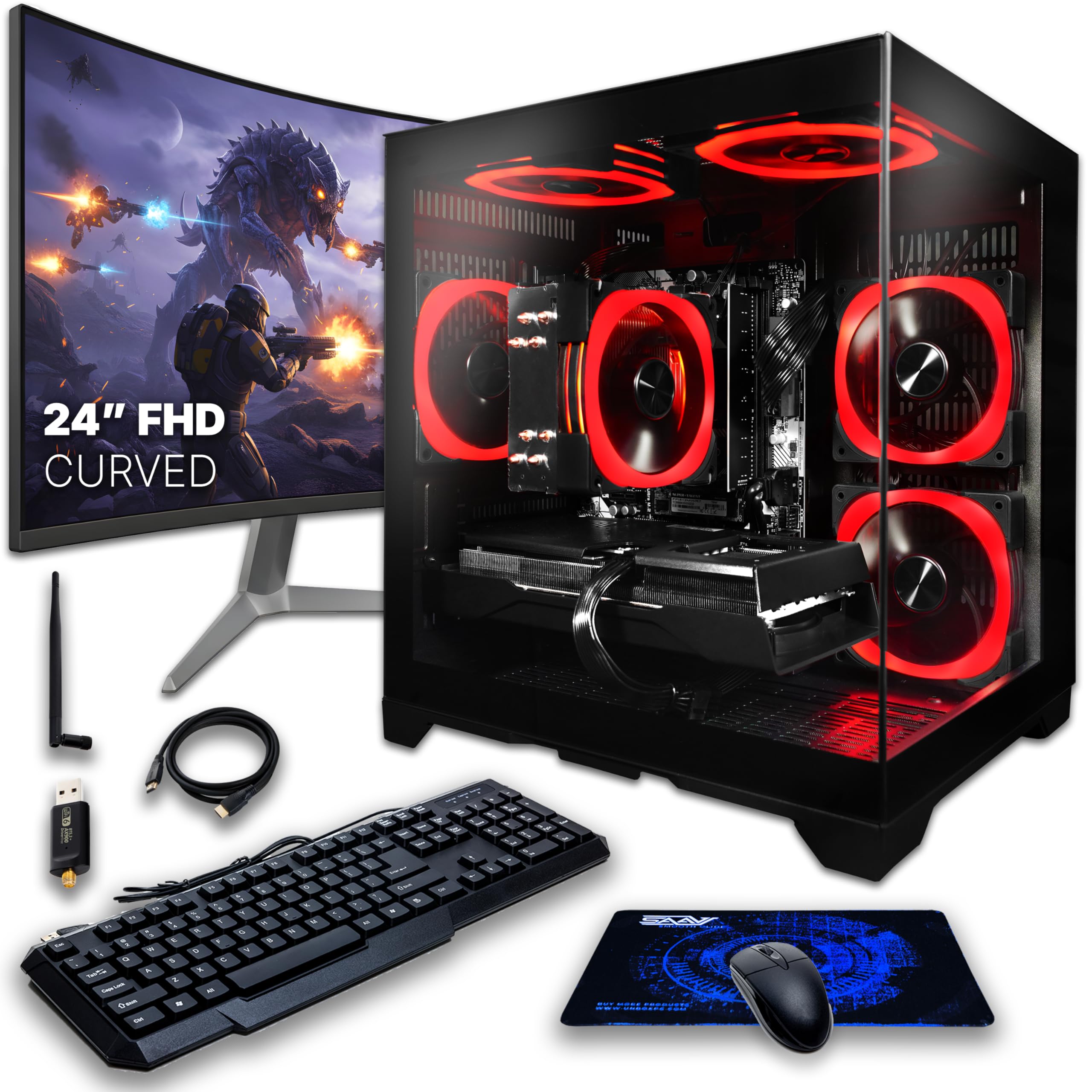 Amazon.com: SAAV Drex Prebuilt Gaming PC Bundle Desktop Tower 