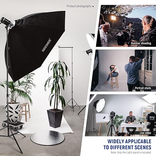 Miniatura 5 de NEEWER Soporte de luz acolchado de aire de 9.8 pies, soporte de trípode de fotografía de metal resistente con grifo reversible de 14 a 38 pulgadas,