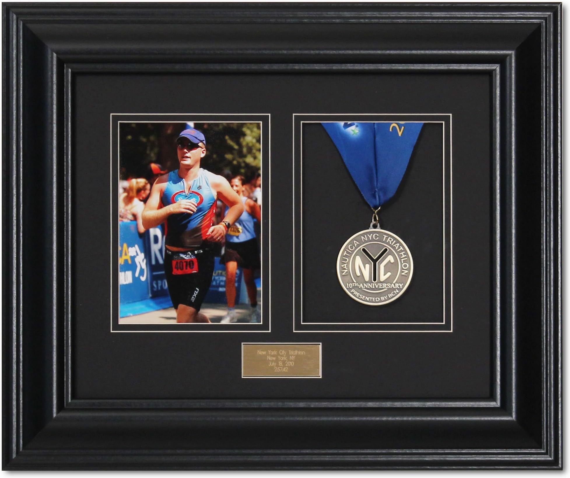 Marathon and Triathlon Photo and Finishing Medal Framing Kit - Satin Black