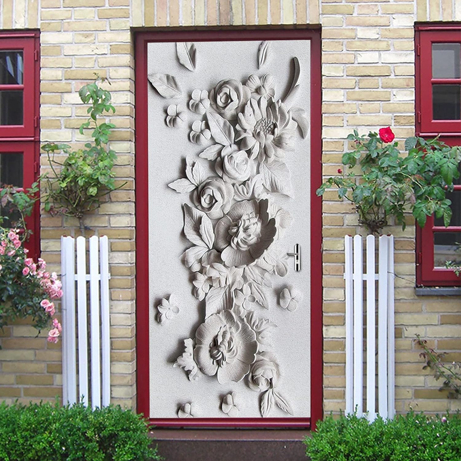 Autocollant de porte 3D Fleur Autocollant Mural Décoration Maison Stickers muraux Chambre Salon Poster Amovible Art Stickers - 77 x 200 cm Autocollant de porte 3D Fleur Autocollant Mural Décoration Maison Stickers muraux Chambre Salon Poster Amovible Art Stickers - 77 x 200 cm