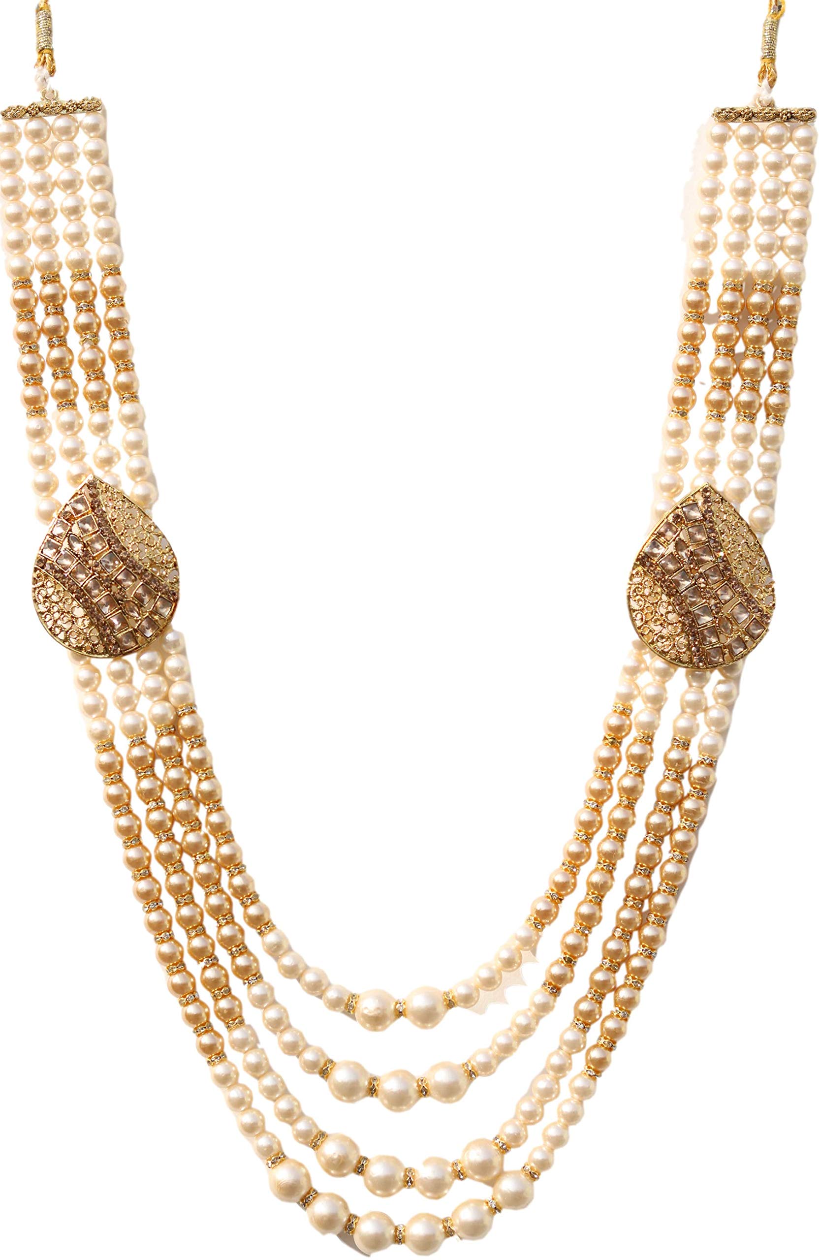 OneStoreIndia Handmade Groom Necklace Sherwani Dhula Mala With Pearls, Stone & Studded AD(American Diamond) Necklace Jewellery For Men/Groom.7926 (B09X75DWZ9) Amazon Price History, Amazon Price Tracker