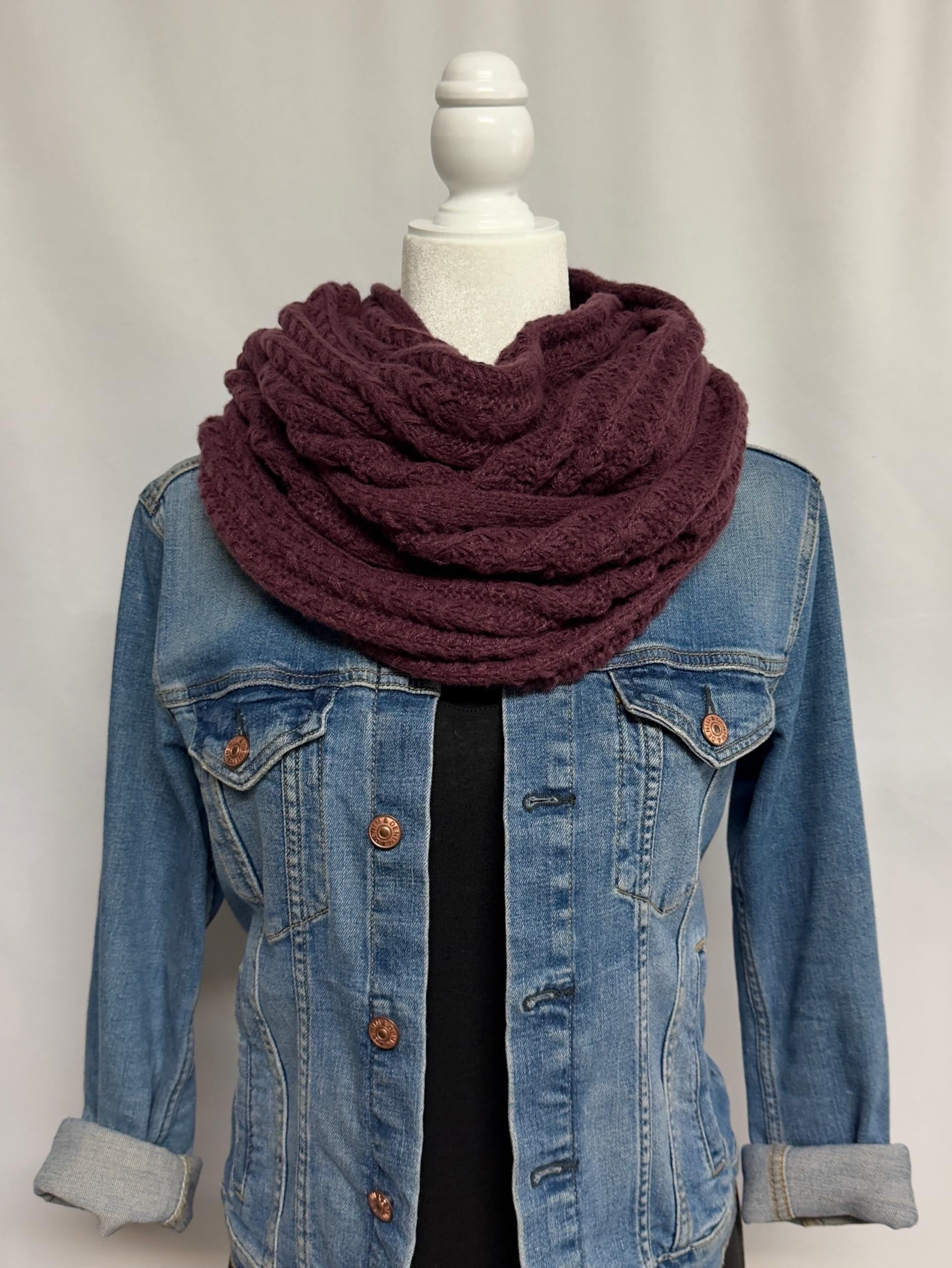 Humble Hilo Conjunto de bufanda y sombrero de punto para otoño e invierno para mujeres y hombres