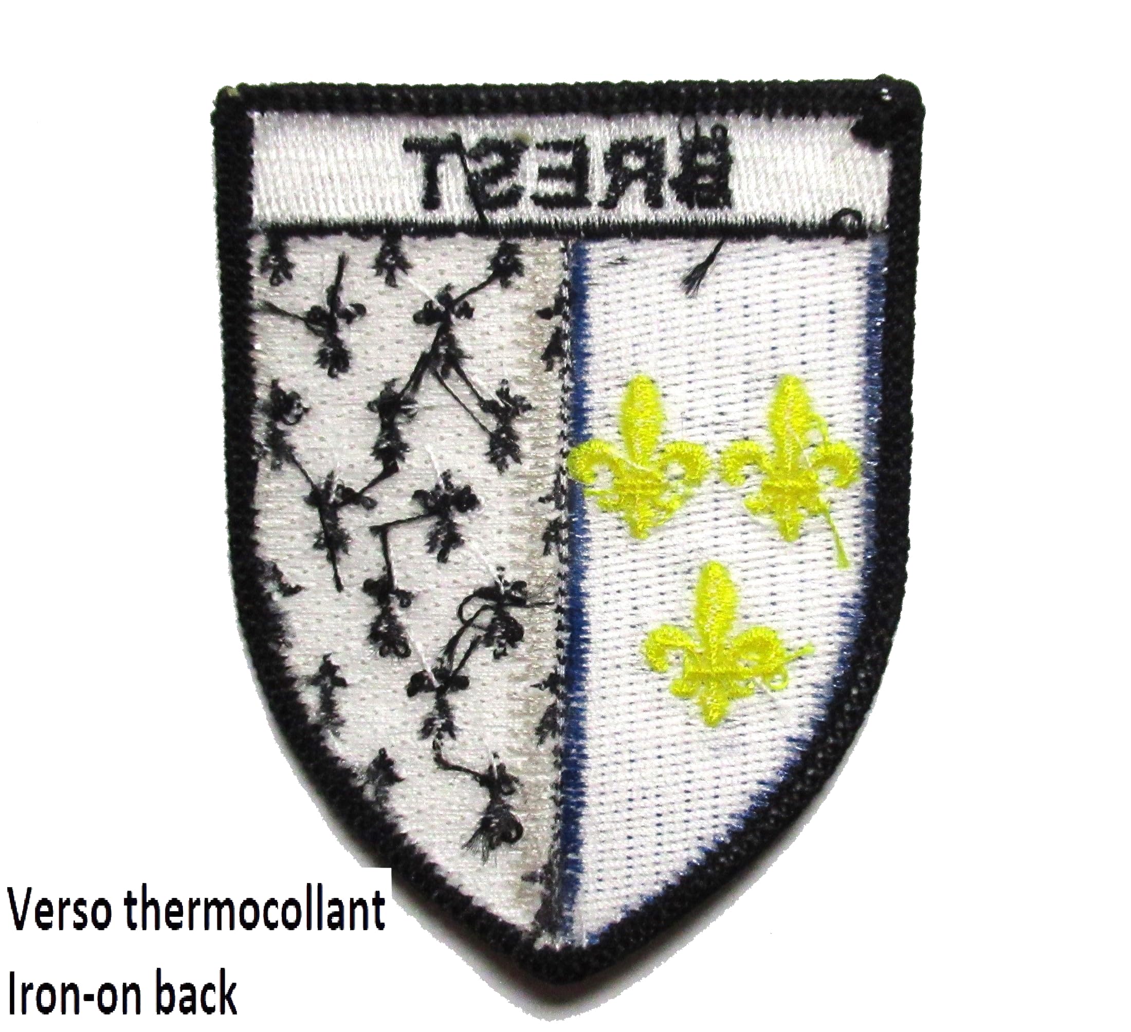ANCIEN ÉCUSSON PATCH BZH BREIZH BRETAGNE Blason Armoirie Région Tissu - Foto 4