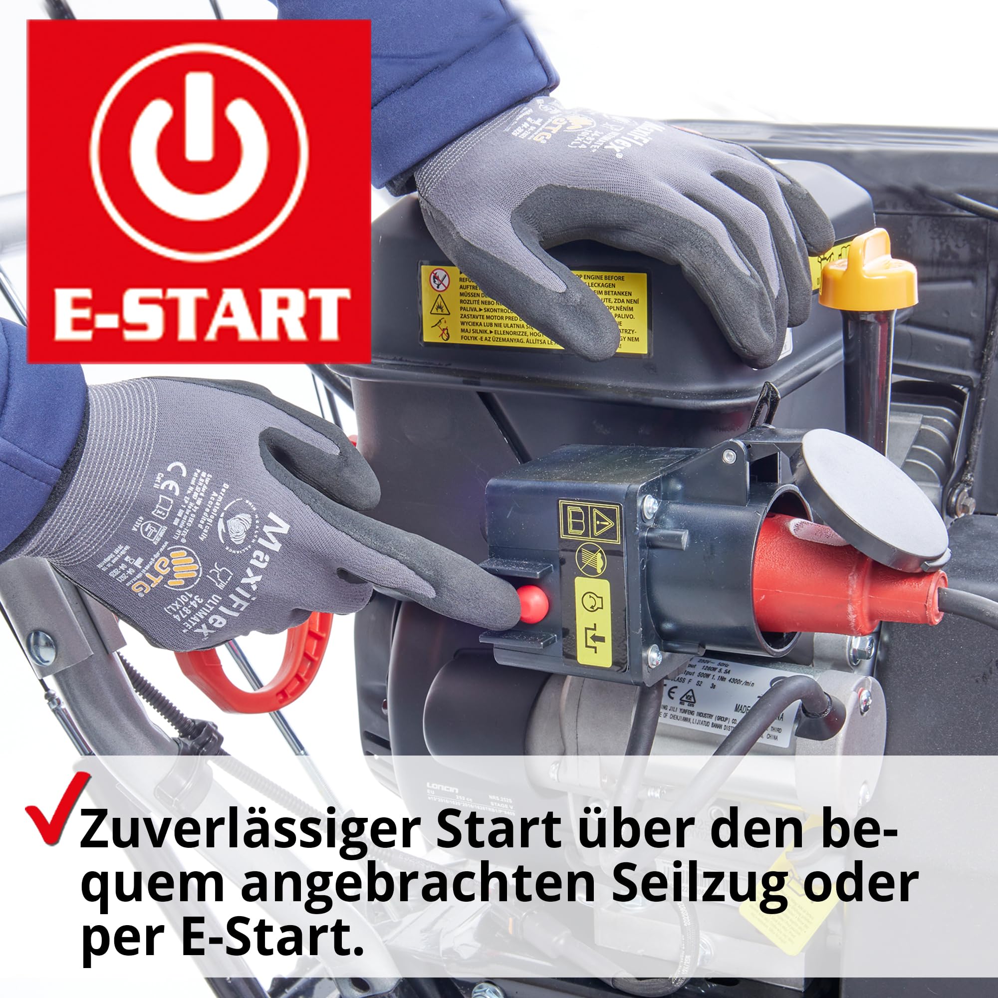 HECHT Benzin Schneefräse 66 cm – 2-stufig mit E-Start | 54 cm Arbeitshöhe, 15 m Auswurfweite, Raupenantrieb, 6 Vorwärts- & 2 Rückwärtsgänge, LED-Scheinwerfer & Griffheizung