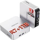 GEEKOM A8 Mini PC (Windows 11 Pro), with AMD Ryzen 7 8745HS (Beat R7-255,Up to 5.1GHz),16GB DDR5 RAM (Up to 128GB) & 1TB SSD,4K@120Hz Quad Display/Dual HDMI/WiFi 6E/USB4/6×USB for Gaming/Video Editing - 1