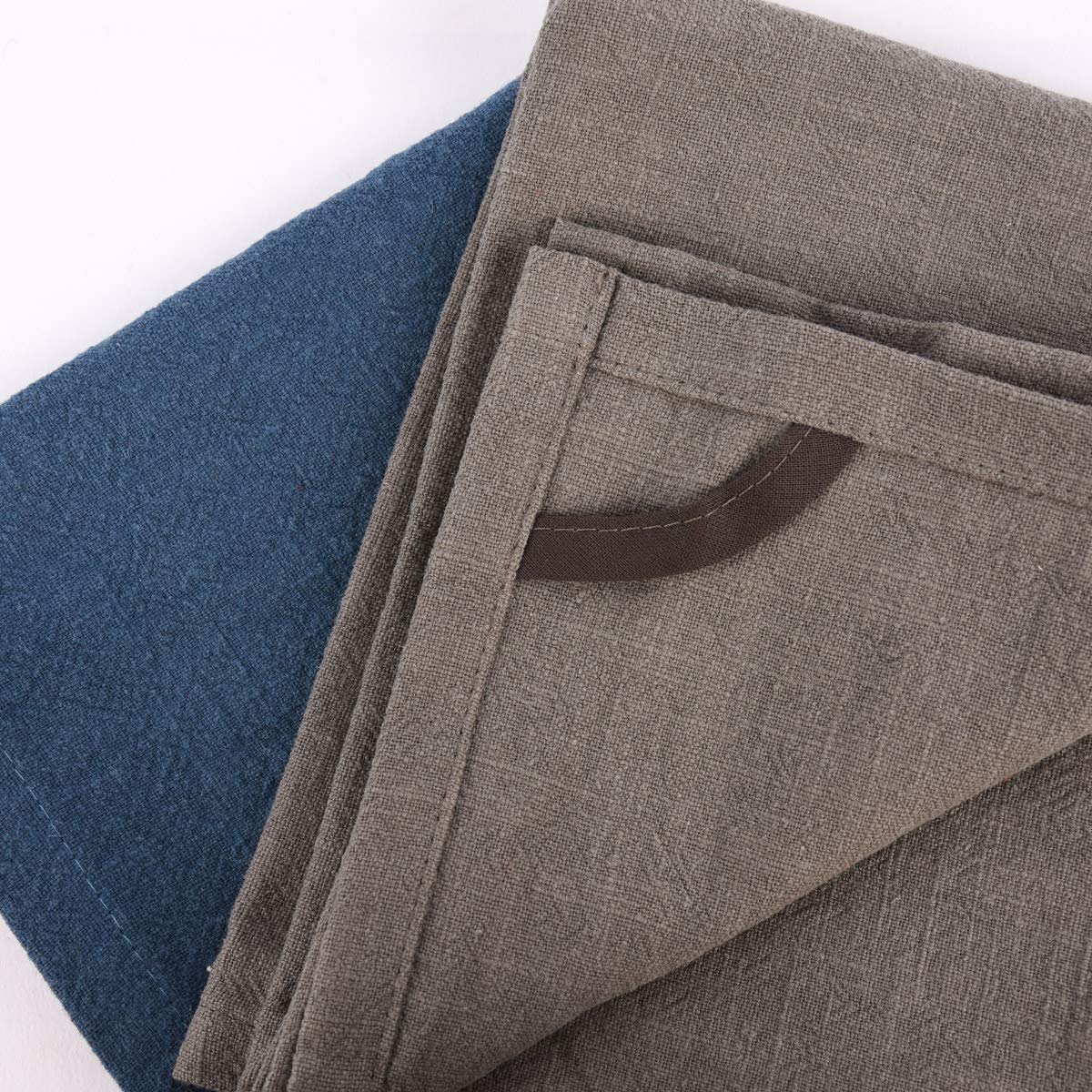 Schöner Life Set di 2 strofinacci Bio Ramie effetto lino misto di colori blu e grigio pietra 40 x 70 cm